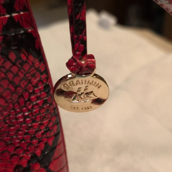 Brahmin Red Crocodile Embossed Crossbody Bag - Picture 2 of 4